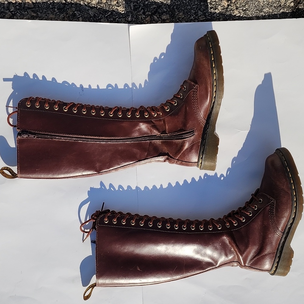 Dr. Martens 1B60 Bex Leather Pisa Lace-Up 20-Eyelet Knee-High Boots Size 8 - Picture 2 of 16